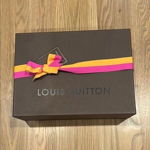 Louis Vuitton Gift Box with Pink and Orange Ribbon